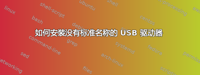 如何安装没有标准名称的 USB 驱动器