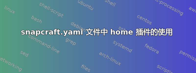 snapcraft.yaml 文件中 home 插件的使用