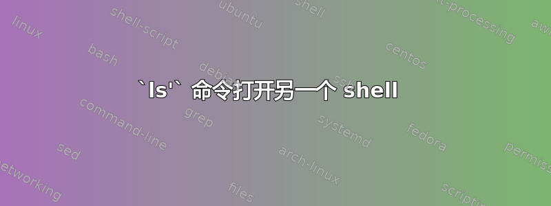 `ls'` 命令打开另一个 shell 