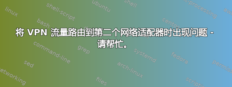 将 VPN 流量路由到第二个网络适配器时出现问题 - 请帮忙。