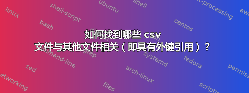 如何找到哪些 csv 文件与其他文件相关（即具有外键引用）？