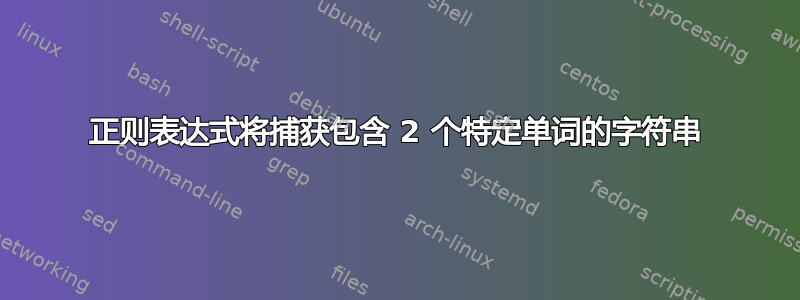 正则表达式将捕获包含 2 个特定单词的字符串