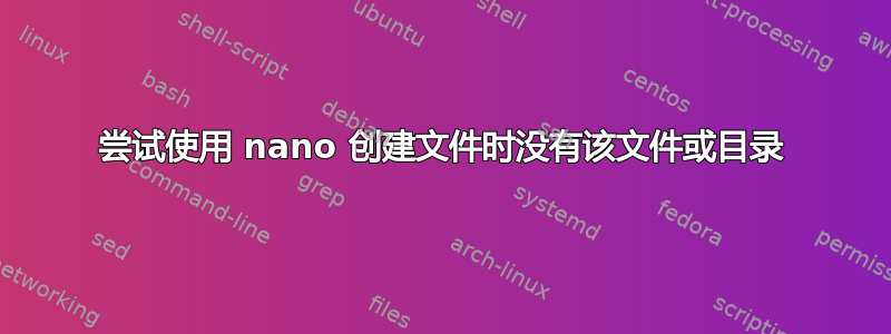 尝试使用 nano 创建文件时没有该文件或目录