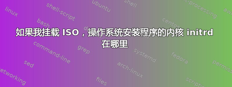 如果我挂载 ISO，操作系统安装程序的内核 initrd 在哪里