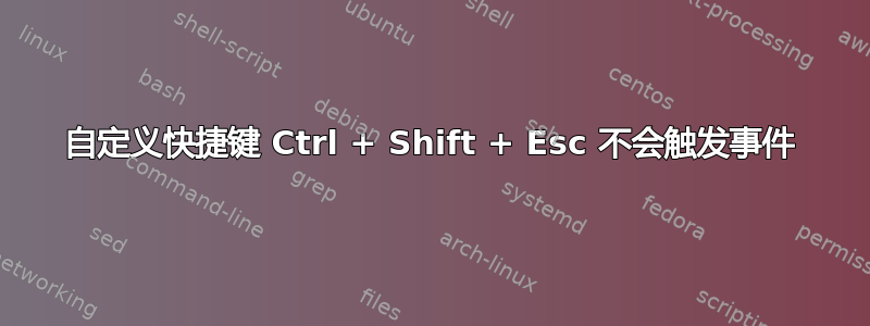 自定义快捷键 Ctrl + Shift + Esc 不会触发事件