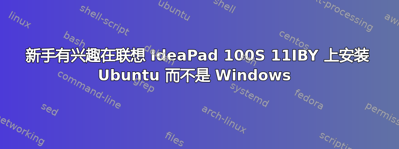 新手有兴趣在联想 IdeaPad 100S 11IBY 上安装 Ubuntu 而不是 Windows 