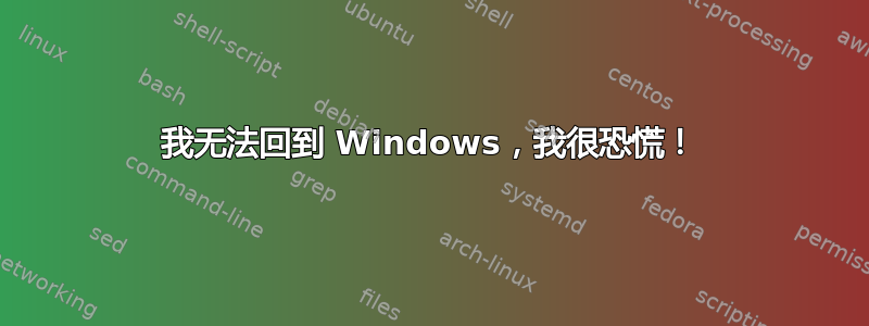 我无法回到 Windows，我很恐慌！