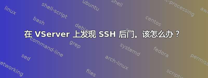 在 VServer 上发现 SSH 后门。该怎么办？