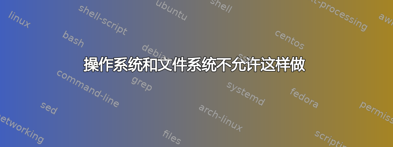 操作系统和文件系统不允许这样做