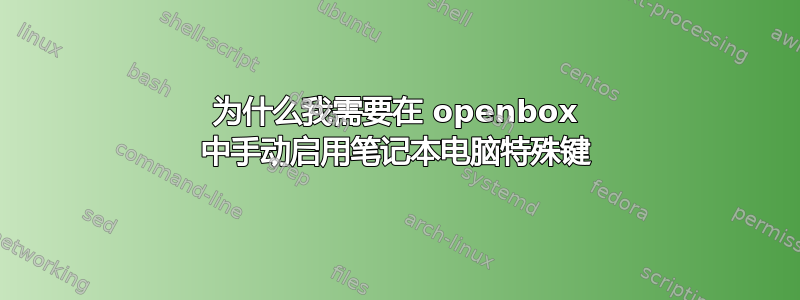 为什么我需要在 openbox 中手动启用笔记本电脑特殊键