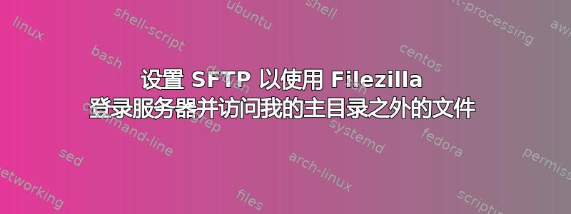 设置 SFTP 以使用 Filezilla 登录服务器并访问我的主目录之外的文件