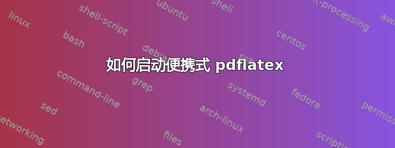 如何启动便携式 pdflatex