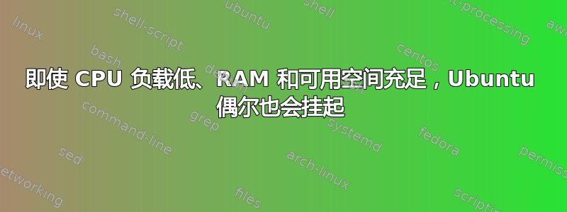 即使 CPU 负载低、RAM 和可用空间充足，Ubuntu 偶尔也会挂起