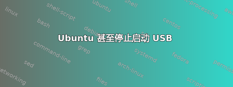 Ubuntu 甚至停止启动 USB