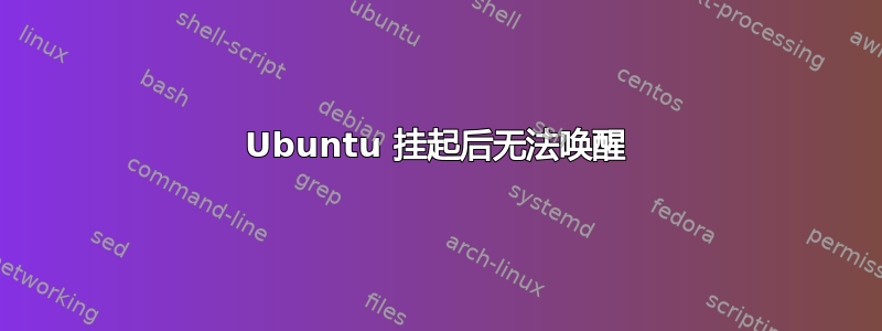 Ubuntu 挂起后无法唤醒