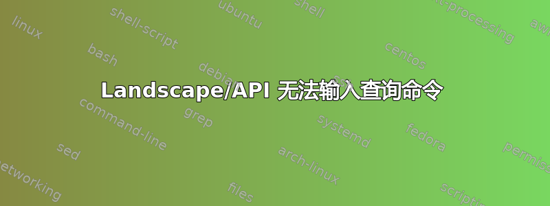 Landscape/API 无法输入查询命令