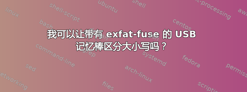 我可以让带有 exfat-fuse 的 USB 记忆棒区分大小写吗？