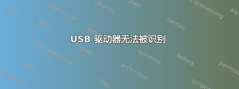 USB 驱动器无法被识别