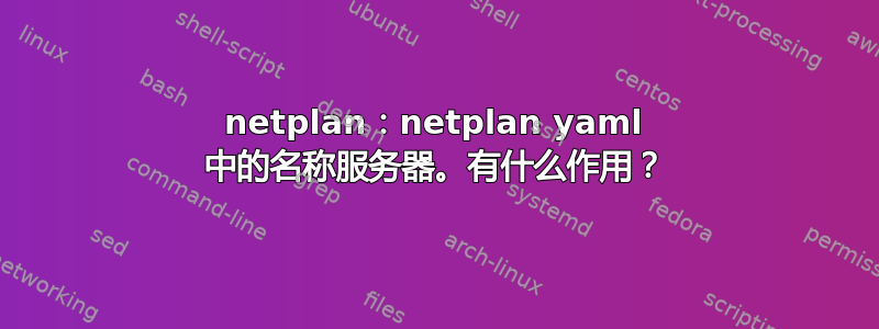 netplan：netplan yaml 中的名称服务器。有什么作用？