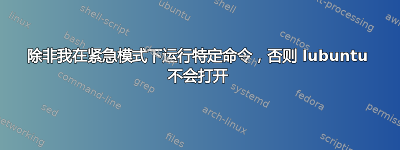 除非我在紧急模式下运行特定命令，否则 lubuntu 不会打开