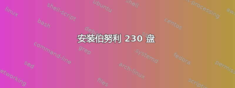 安装伯努利 230 盘