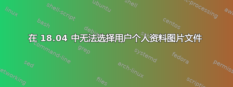 在 18.04 中无法选择用户个人资料图片文件