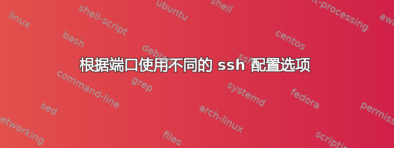 根据端口使用不同的 ssh 配置选项