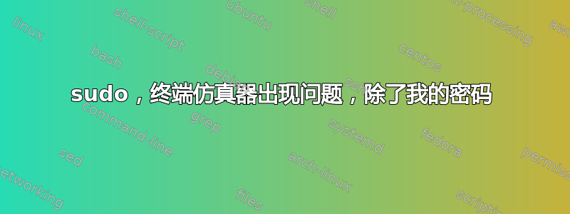 sudo，终端仿真器出现问题，除了我的密码