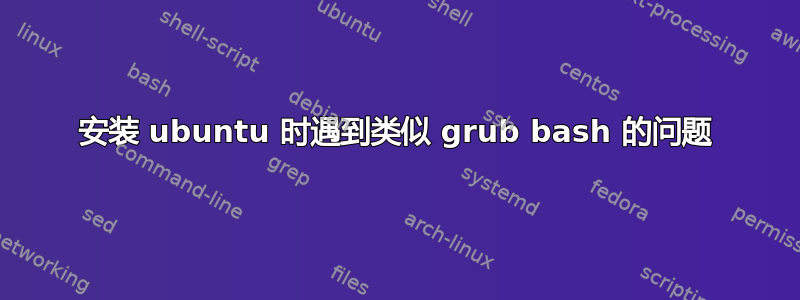 安装 ubuntu 时遇到类似 grub bash 的问题