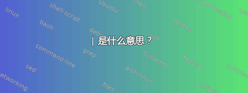 | 是什么意思？