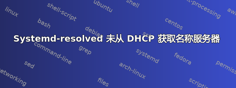 Systemd-resolved 未从 DHCP 获取名称服务器