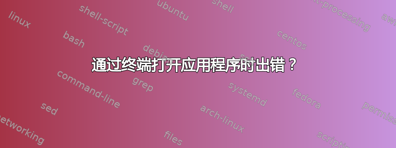 通过终端打开应用程序时出错？