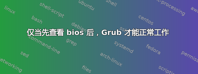 仅当先查看 bios 后，Grub 才能正常工作