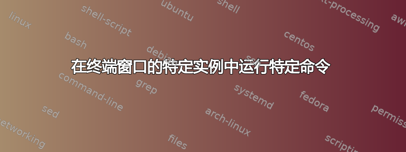 在终端窗口的特定实例中运行特定命令