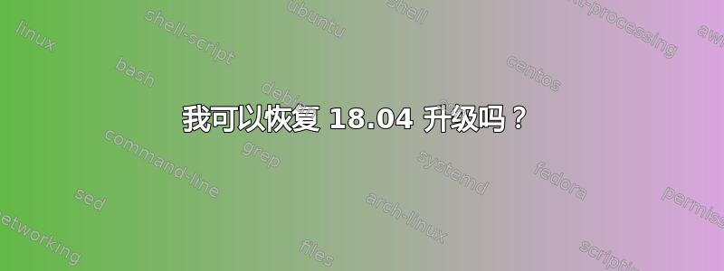 我可以恢复 18.04 升级吗？