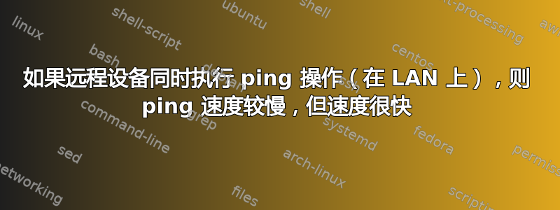 如果远程设备同时执行 ping 操作（在 LAN 上），则 ping 速度较慢，但​​速度很快