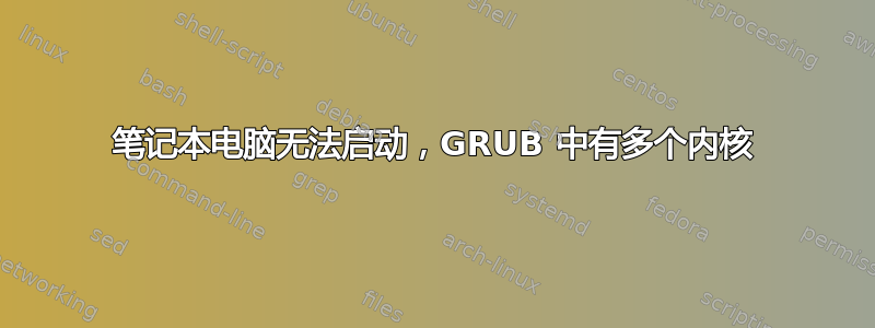 笔记本电脑无法启动，GRUB 中有多个内核