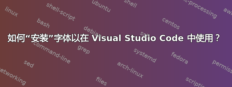 如何“安装”字体以在 Visual Studio Code 中使用？