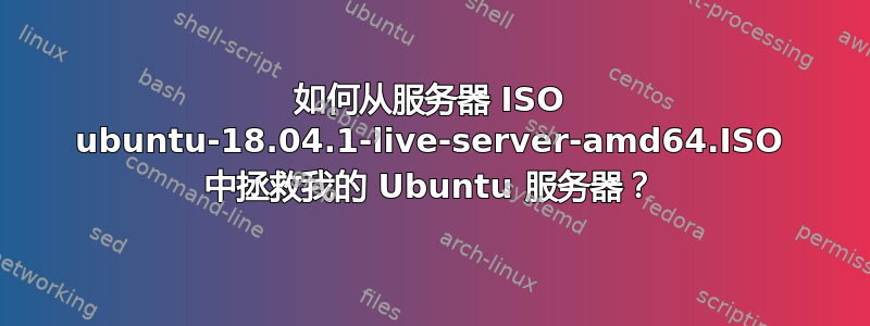 如何从服务器 ISO ubuntu-18.04.1-live-server-amd64.ISO 中拯救我的 Ubuntu 服务器？