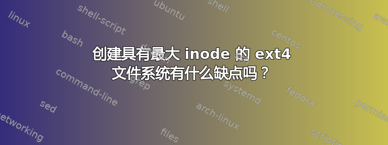 创建具有最大 inode 的 ext4 文件系统有什么缺点吗？