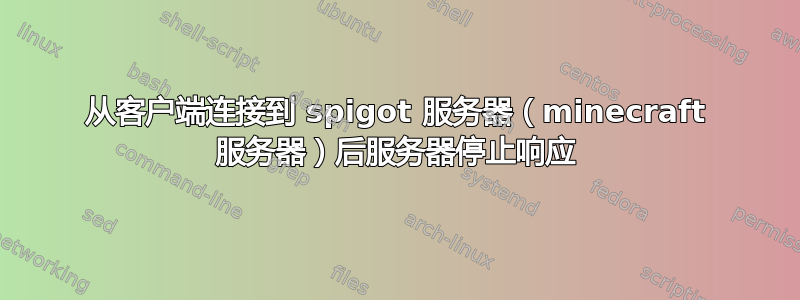 从客户端连接到 spigot 服务器（minecraft 服务器）后服务器停止响应