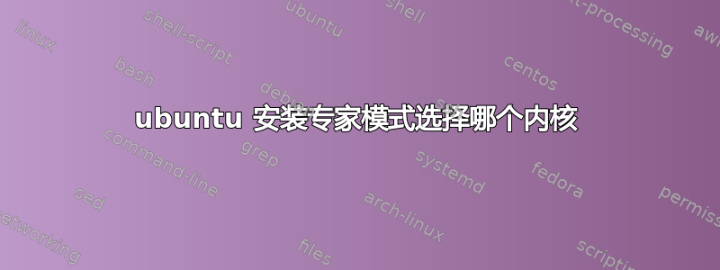 ubuntu 安装专家模式选择哪个内核