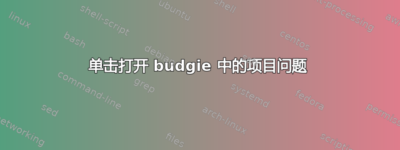 单击打开 budgie 中的项目问题