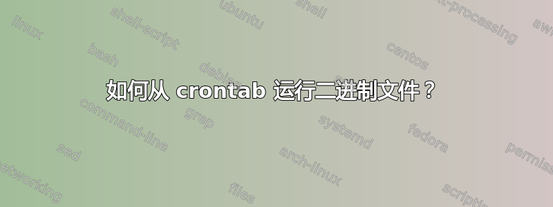 如何从 crontab 运行二进制文件？