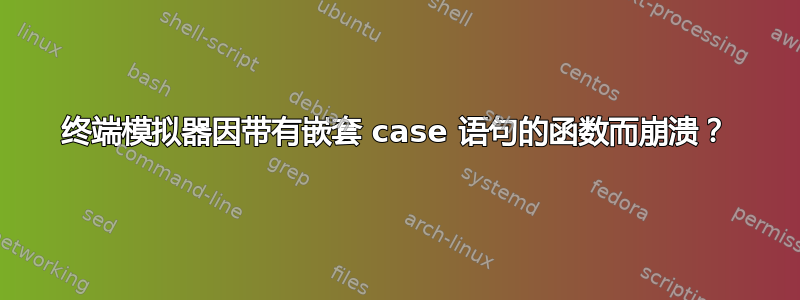 终端模拟器因带有嵌套 case 语句的函数而崩溃？