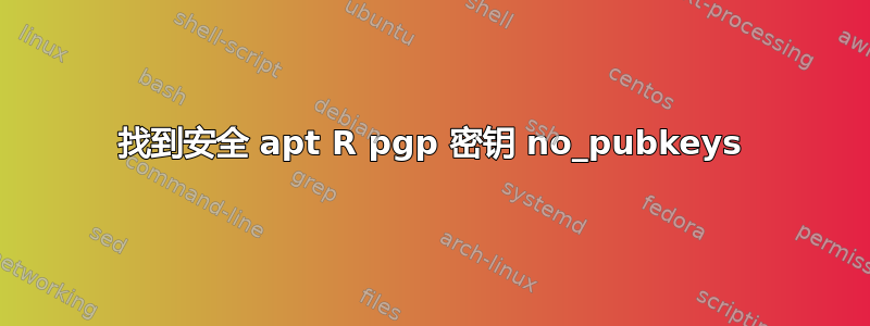 找到安全 apt R pgp 密钥 no_pubkeys