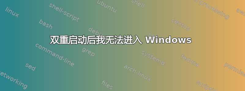 双重启动后我无法进入 Windows