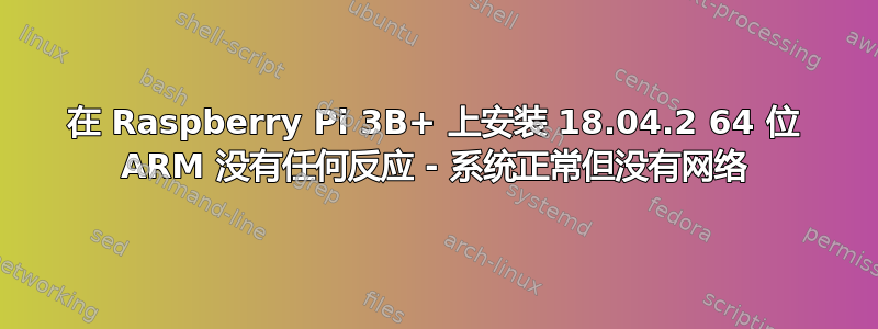 在 Raspberry Pi 3B+ 上安装 18.04.2 64 位 ARM 没有任何反应 - 系统正常但没有网络