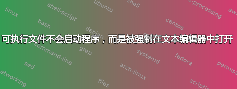 可执行文件不会启动程序，而是被强制在文本编辑器中打开