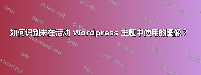 如何识别未在活动 Wordpress 主题中使用的图像？